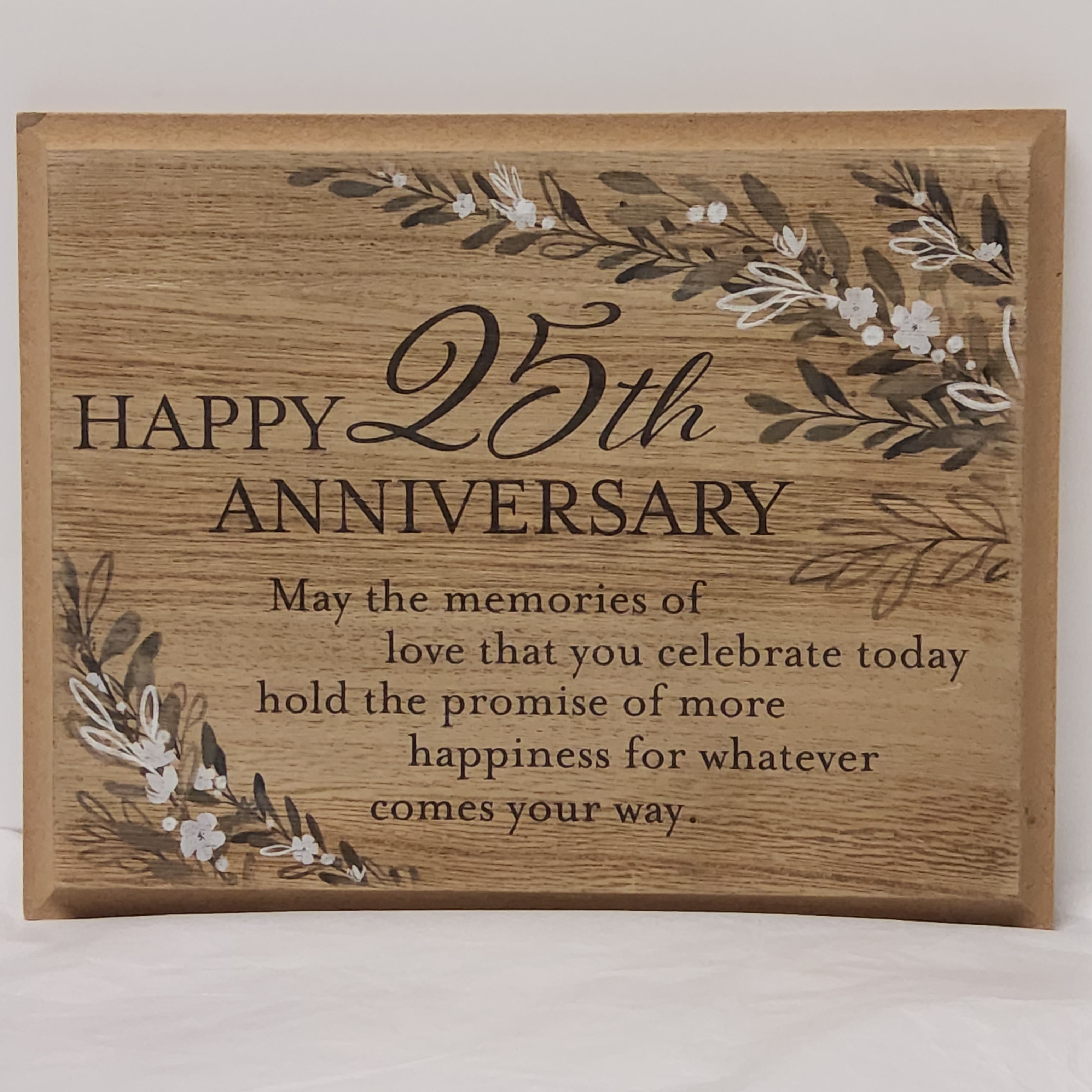 Happy 25th Anniversary - Wood Plaque CS25157
