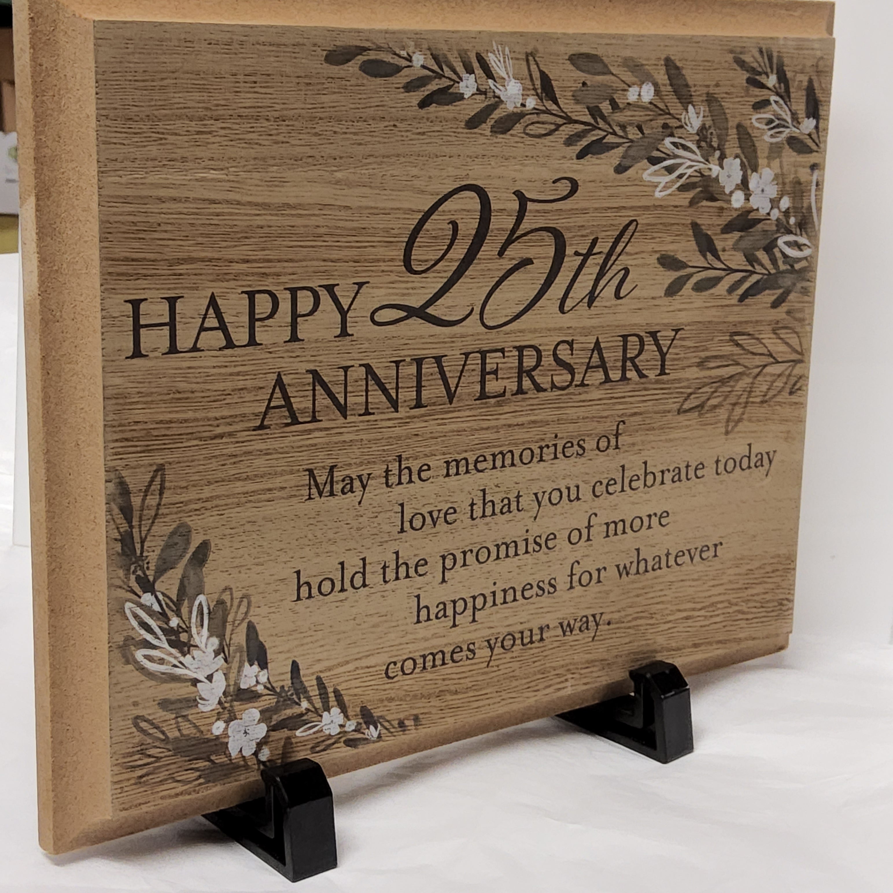 Happy 25th Anniversary - Wood Plaque CS25157