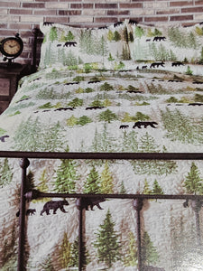 Pine Wilderness Queen Sized Quilt + Two Shams - By Carstens - JQ438