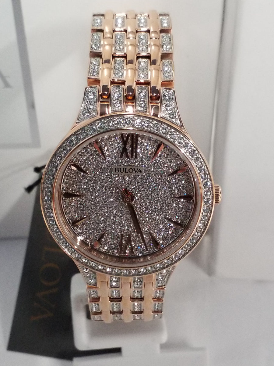 NWT Bulova diamond rose gold watch NWT Bulova Ladies Slim Bracelet Watch Rose Gold Swarovski  main image 3