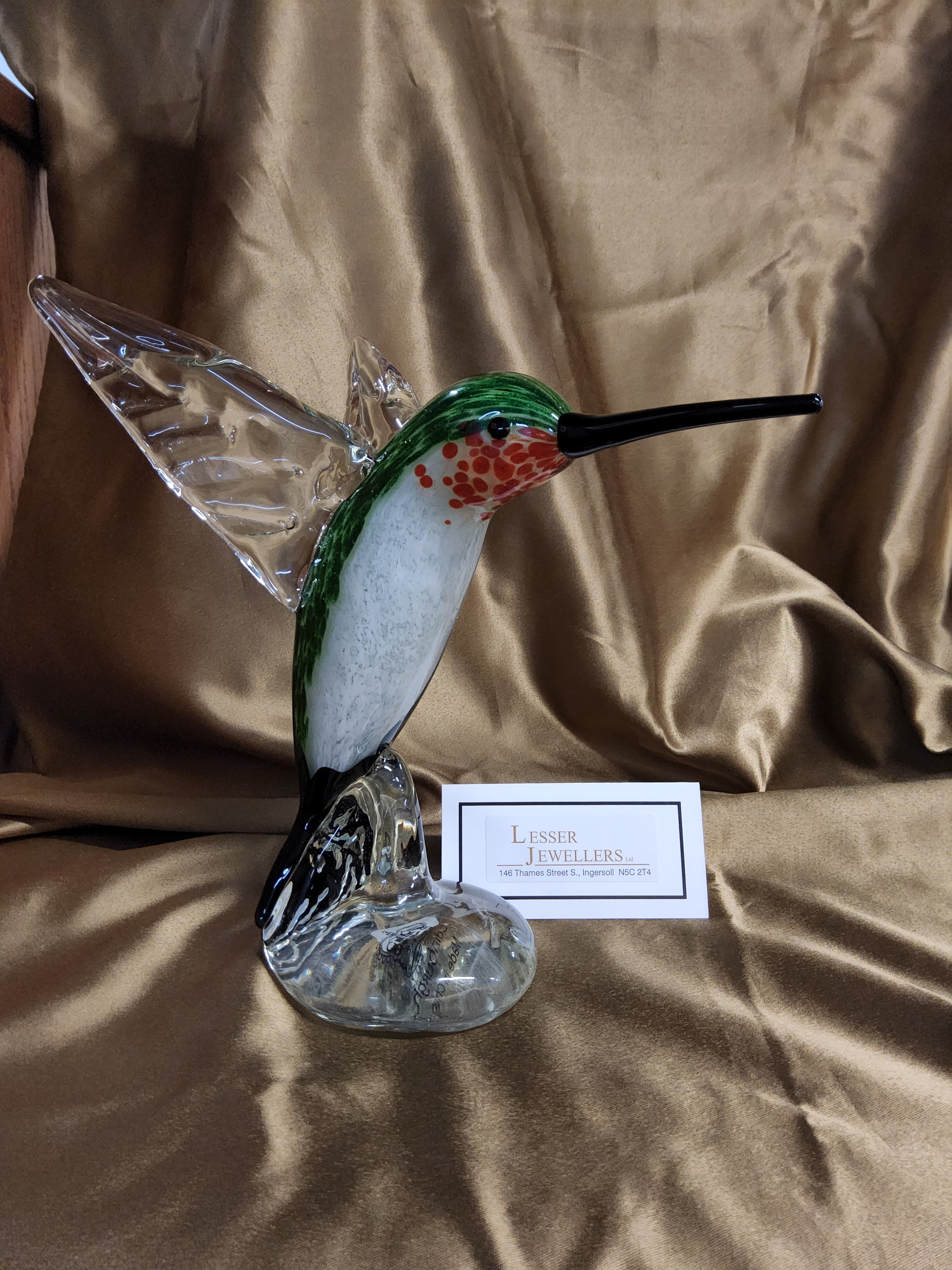 Bird Figurine - Glass Hummingbird