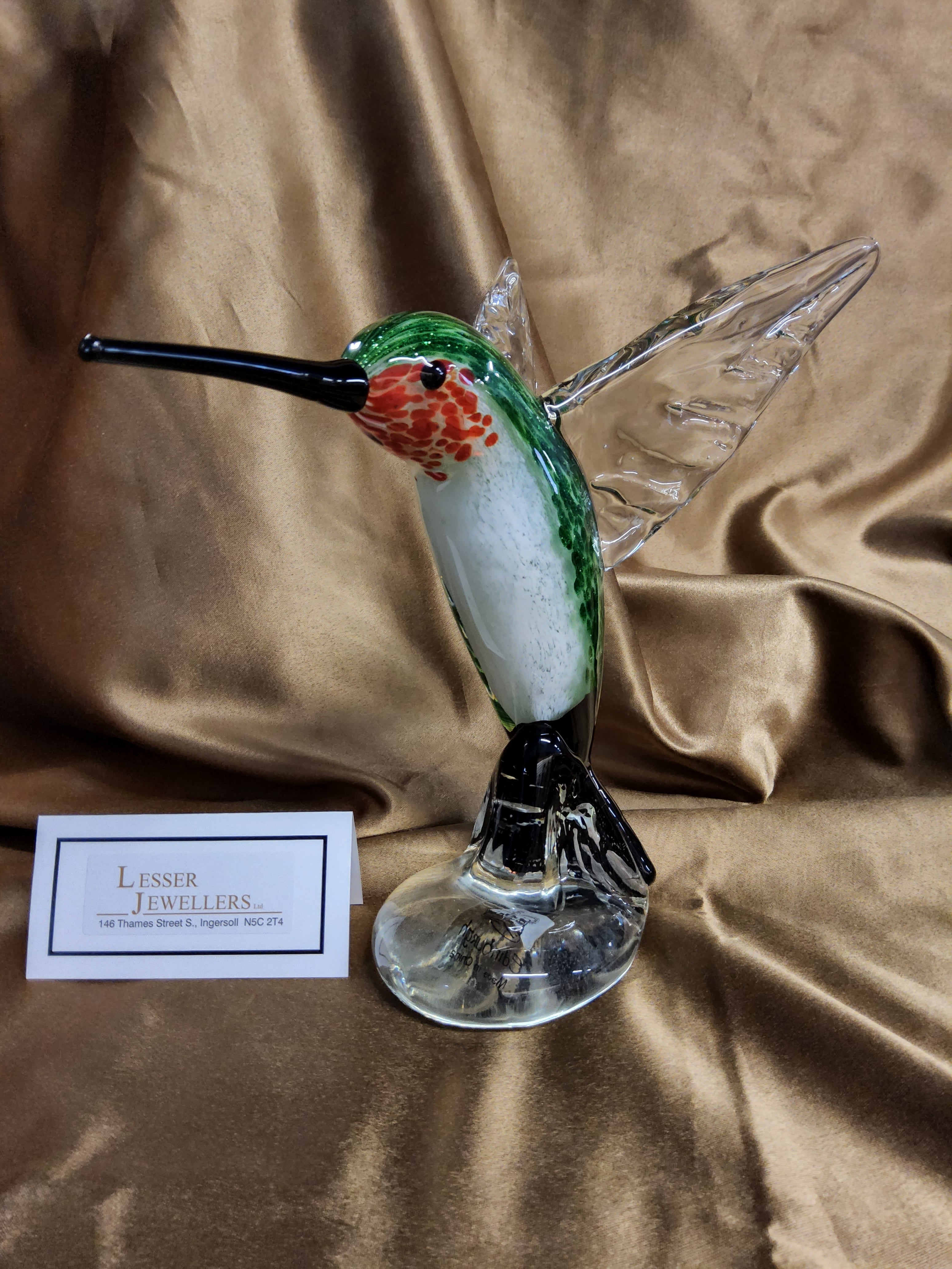 Bird Figurine - Glass Hummingbird