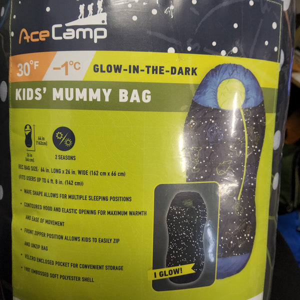 Ace Camp Kids' Sleeping Bag Blue Mummy Bag #3978 – Lesser