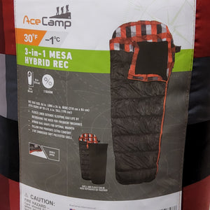 Ace Camp Adults' Sleeping Bag - 3-in1 Mesa Hybrid  #3973
