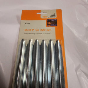 Ace Camp Steel V Peg 220mm (6 pieces/pack) #2746