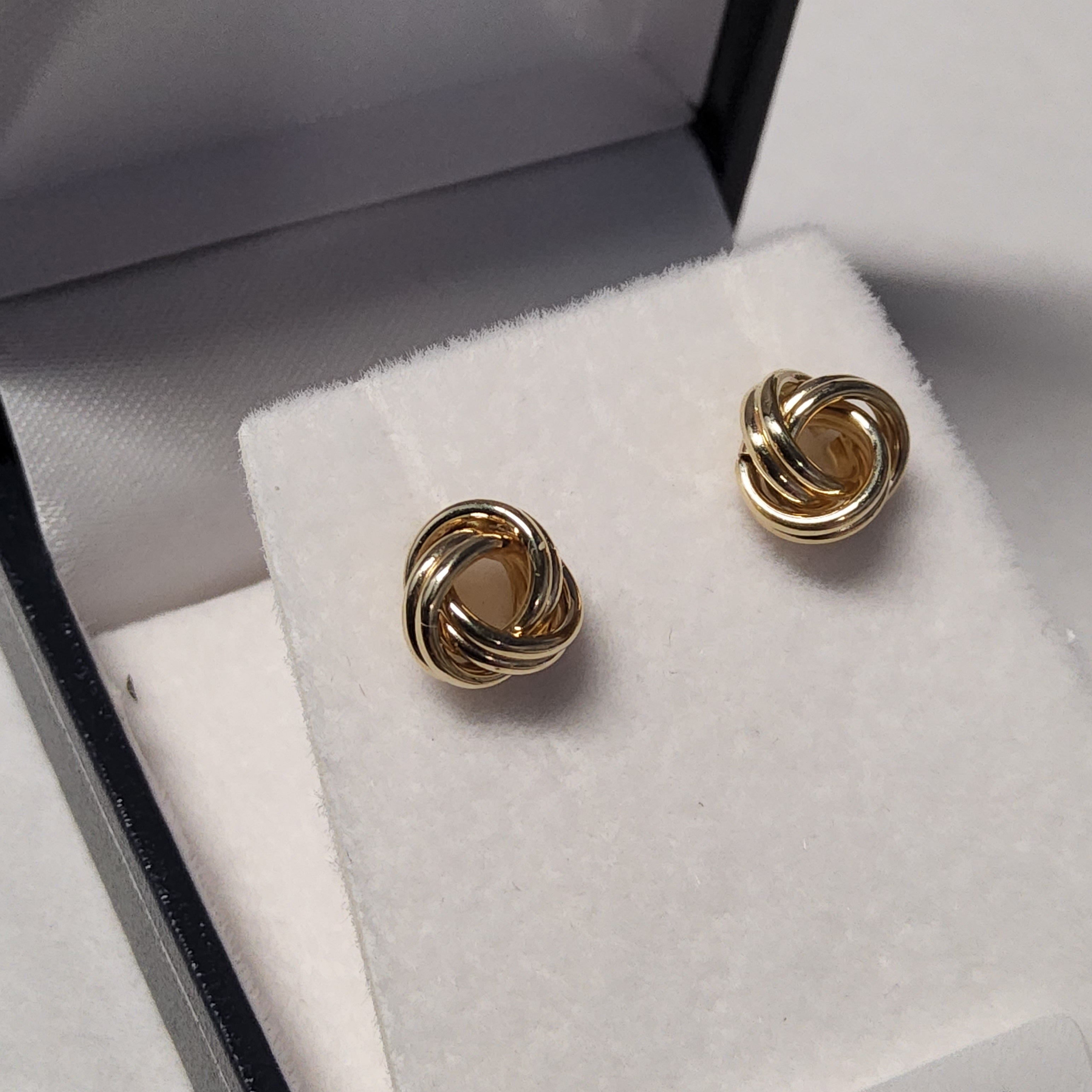 Gold Stud Earrings - Love Knot 245