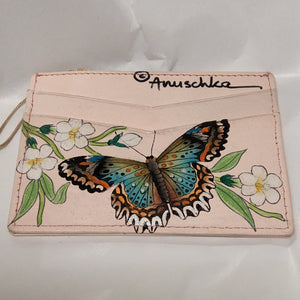 Anuschka Leather Credit Card Case - "Butterfly Melody" Hand painted - 1032-BML