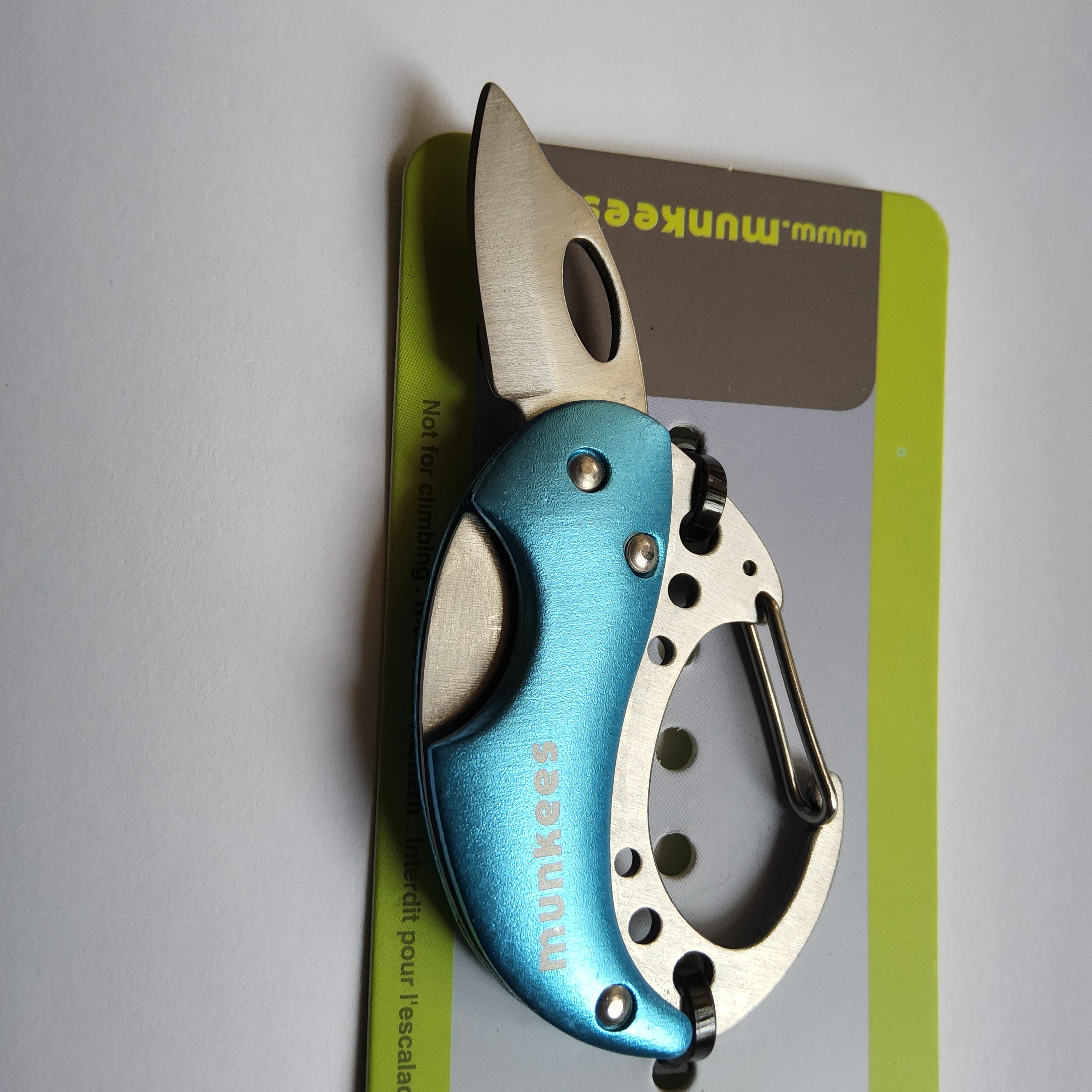 Munkees Mini Carabiner Knife Blue #2517