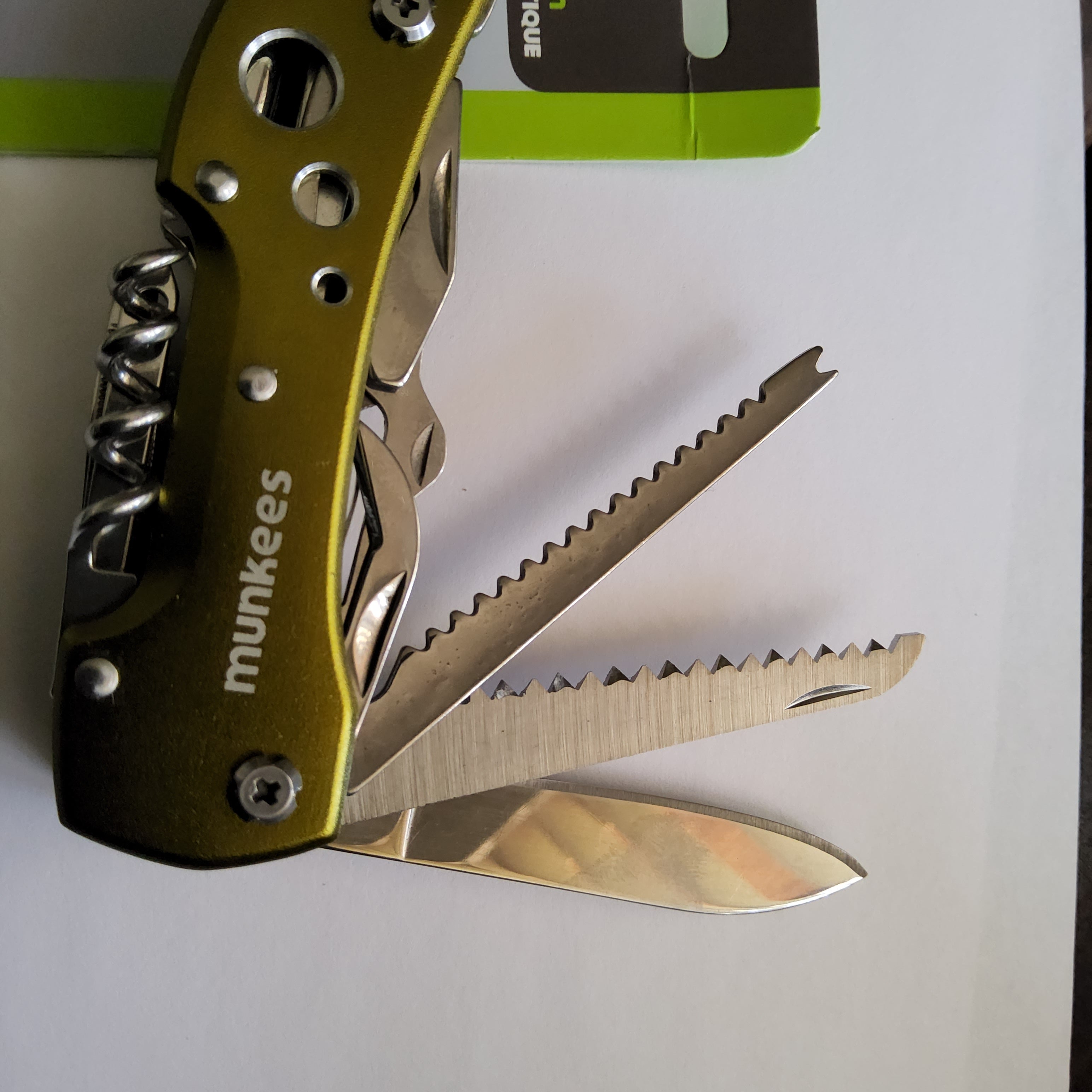 Munkees Multi Tool with LED Green #2581