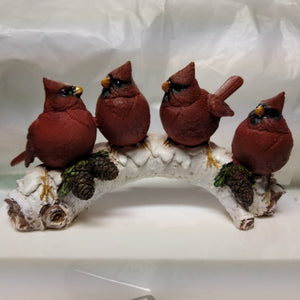 Four Cardinals on a Branch Figurine QM42387