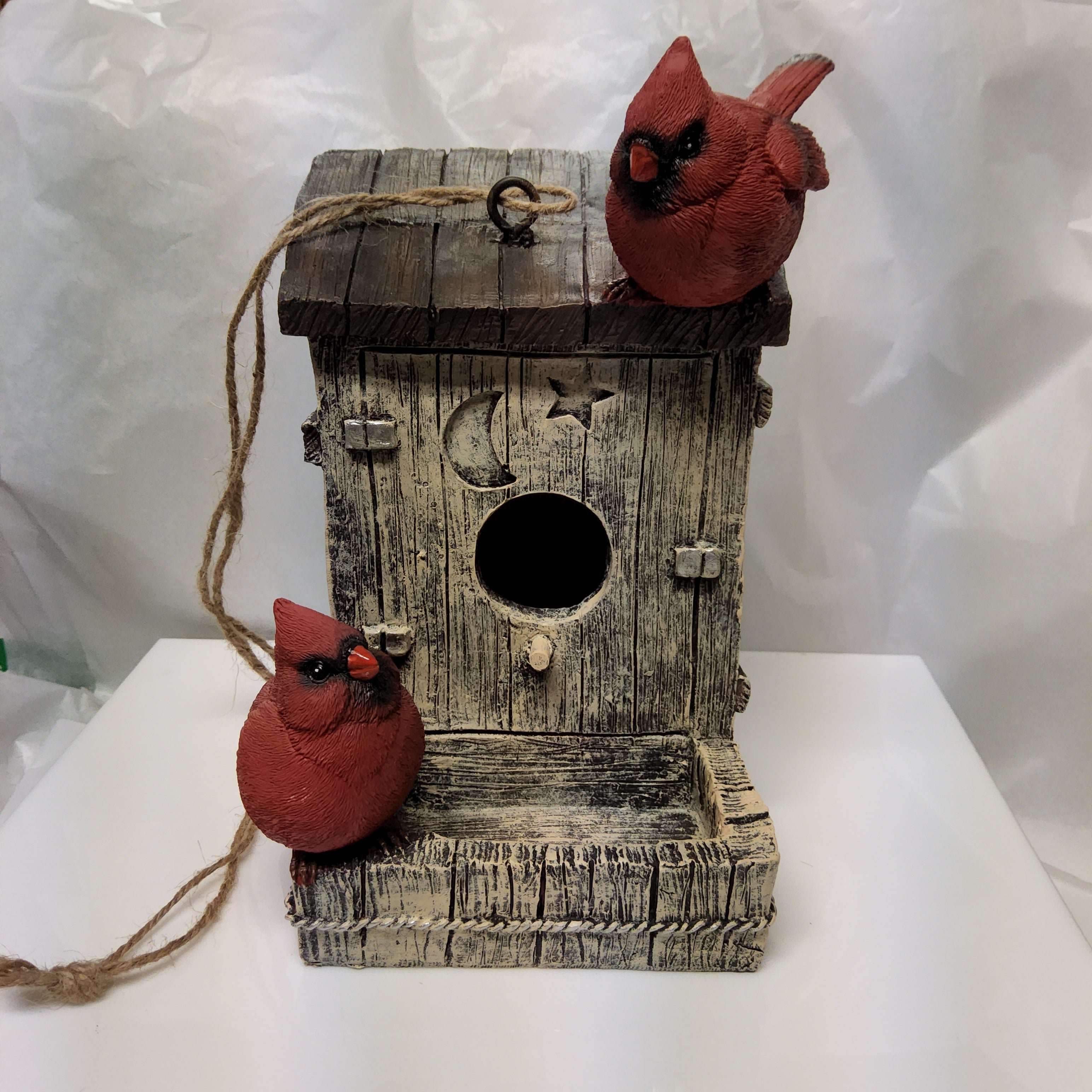 Birdhouse - Decorative Outhouse style with Cardinals QM42399