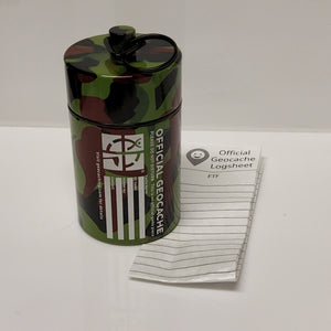 Geocaching - Small Cylinder Geocache - Camo