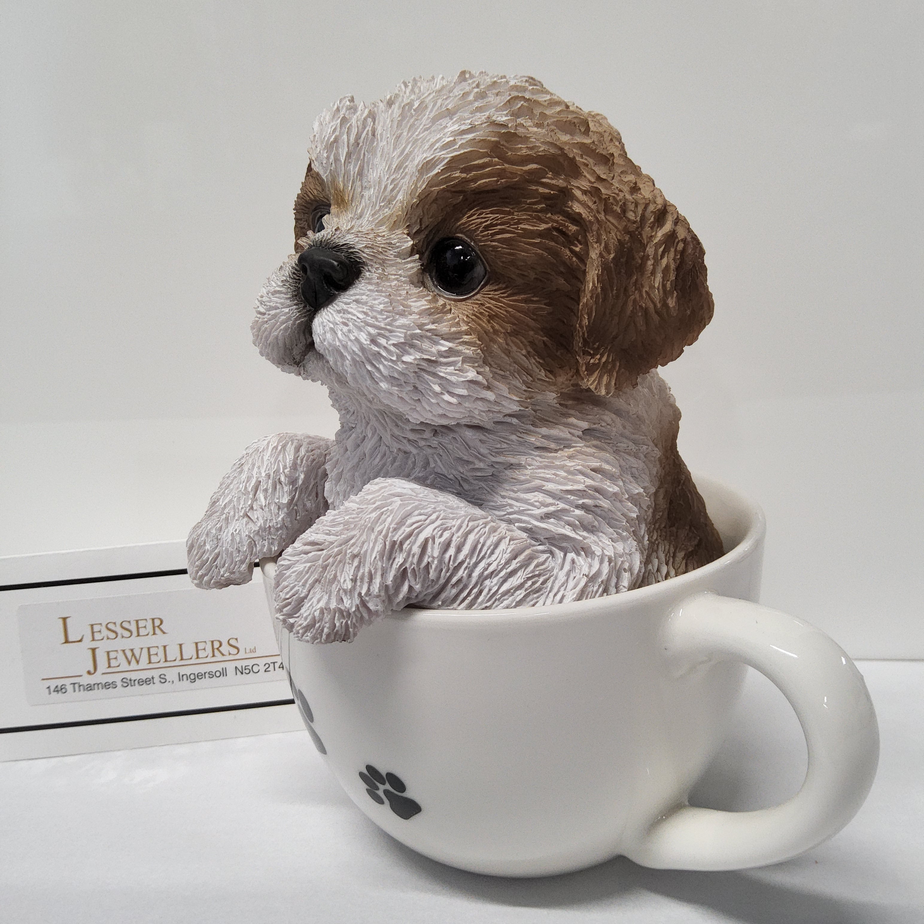 Dog Figurine - Shih Tzu Puppy in Teacup 87706-C
