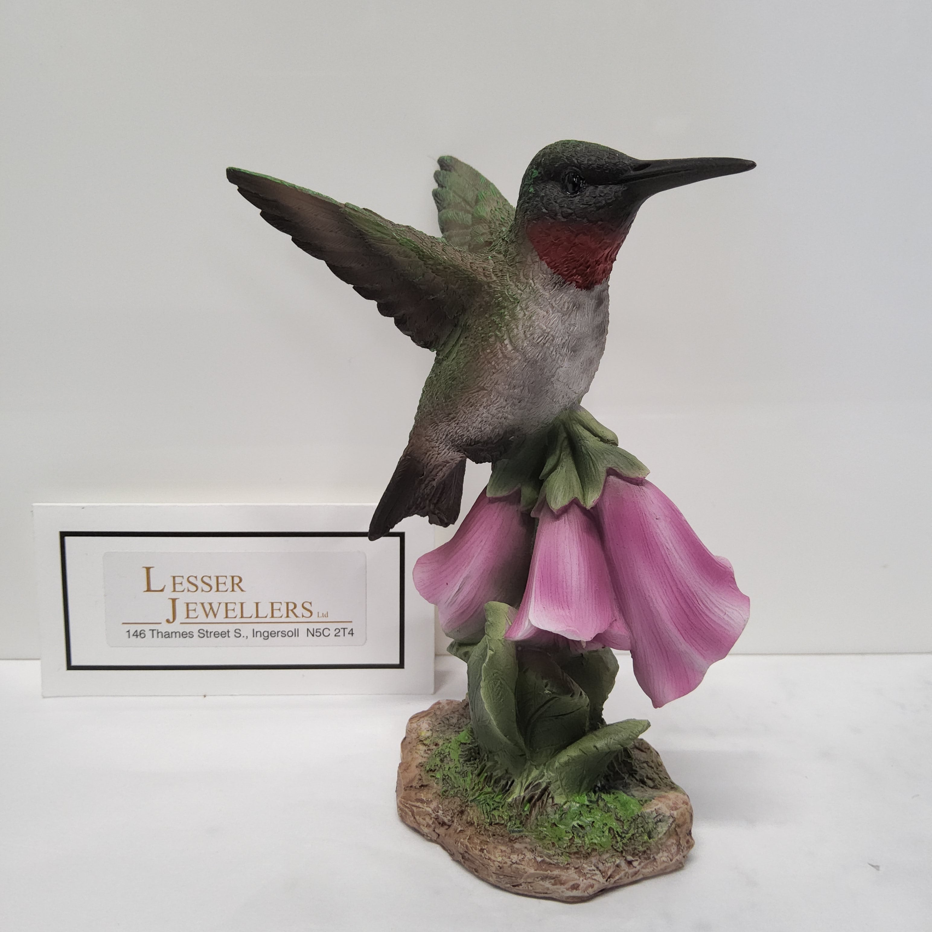 Bird Figurine - Hummingbird on Foxglove 87758-K