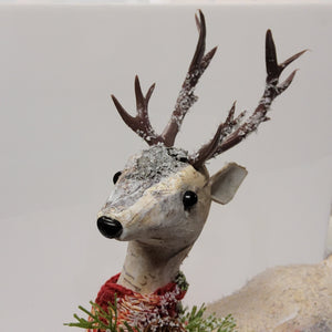 Decorative Birch Bark Reindeer with Scarf  DDU20580