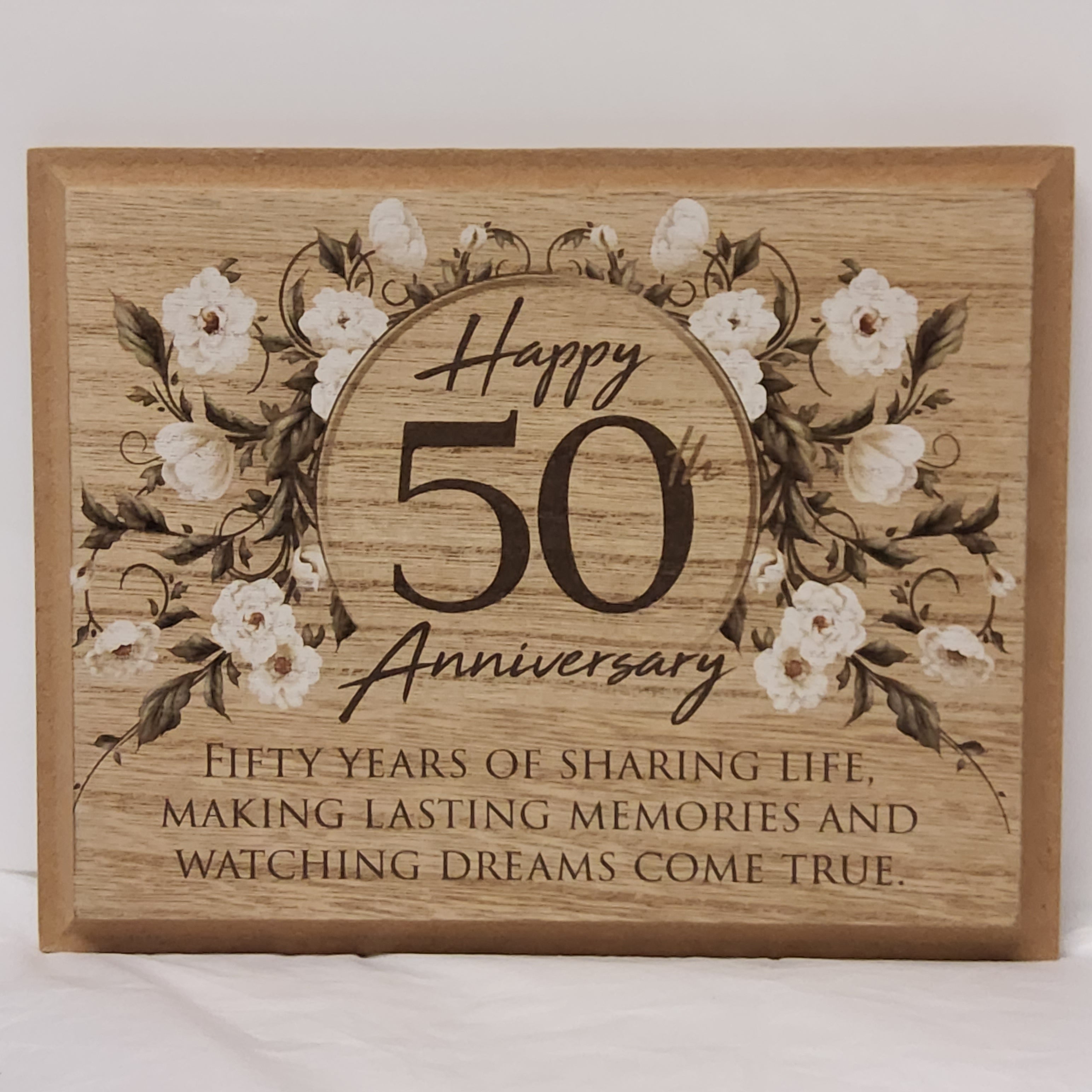 Happy 50th Anniversary - Wood Plaque CS25158