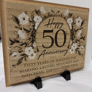 Happy 50th Anniversary - Wood Plaque CS25158