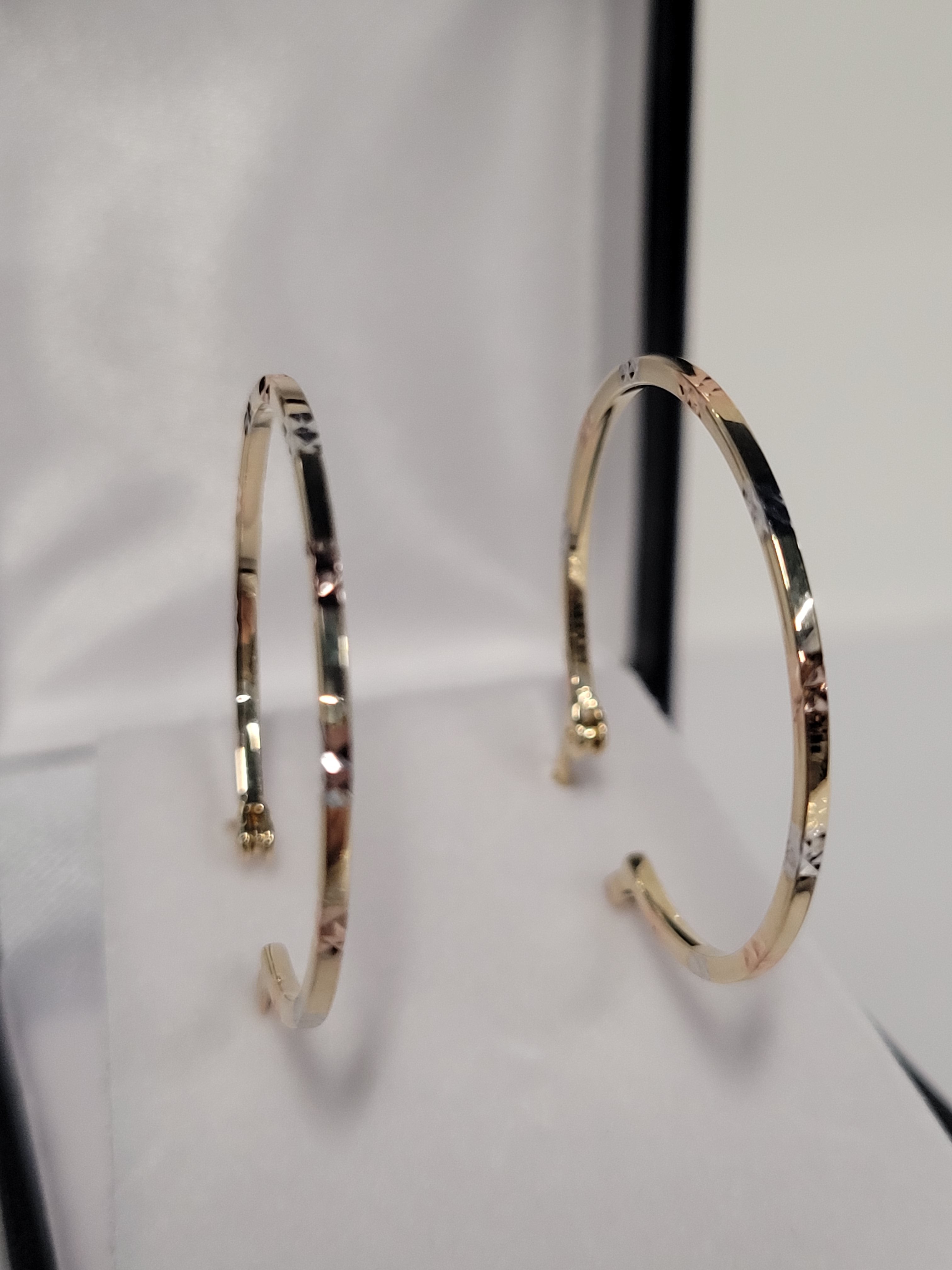 Gold Hoop Earrings Tri-colour 25mm
