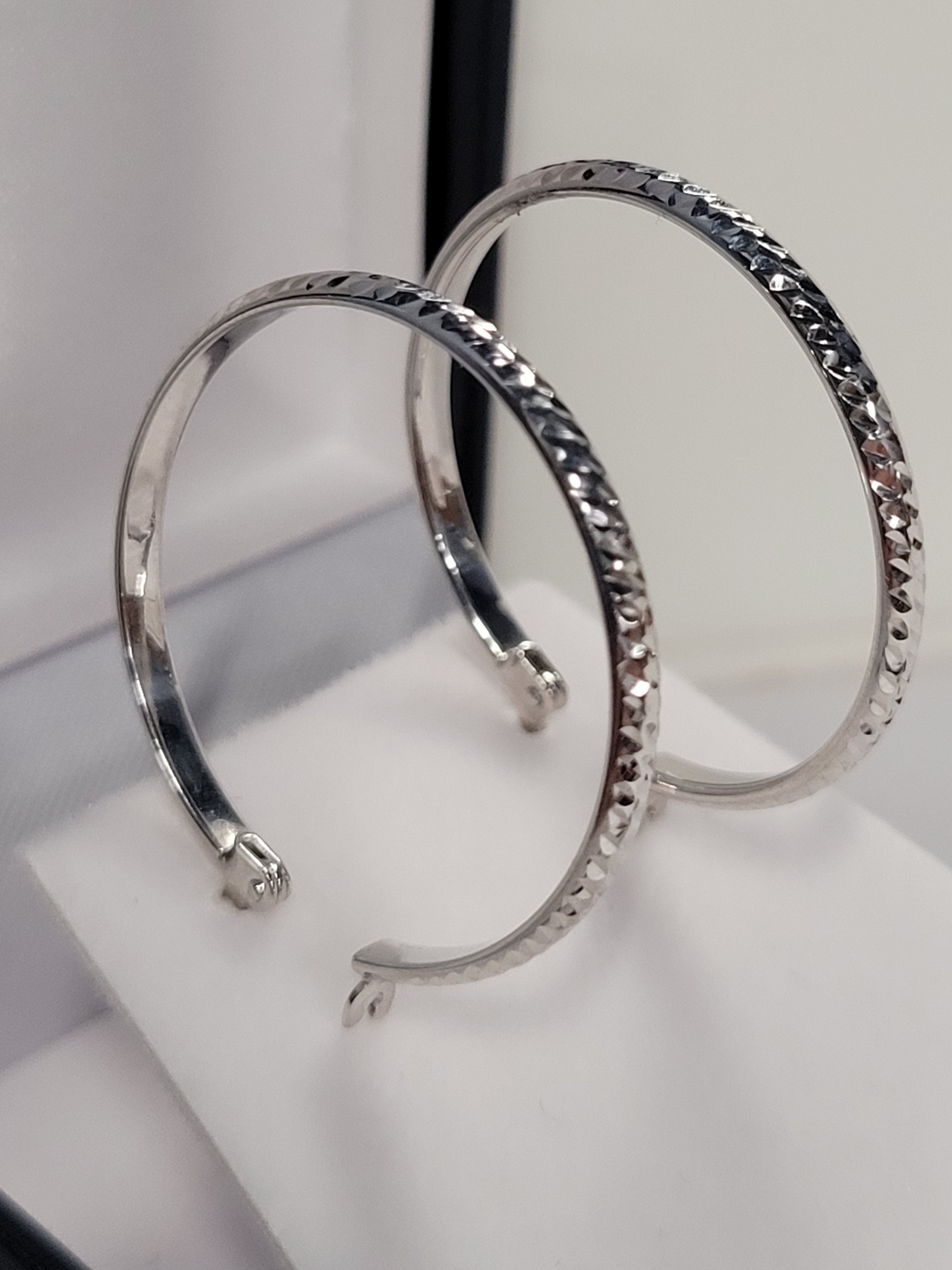 White Gold Hoop Earrings 26mm