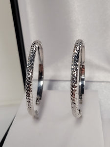 White Gold Hoop Earrings 26mm