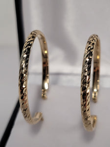 Yellow Gold Hoop Earrings 26mm