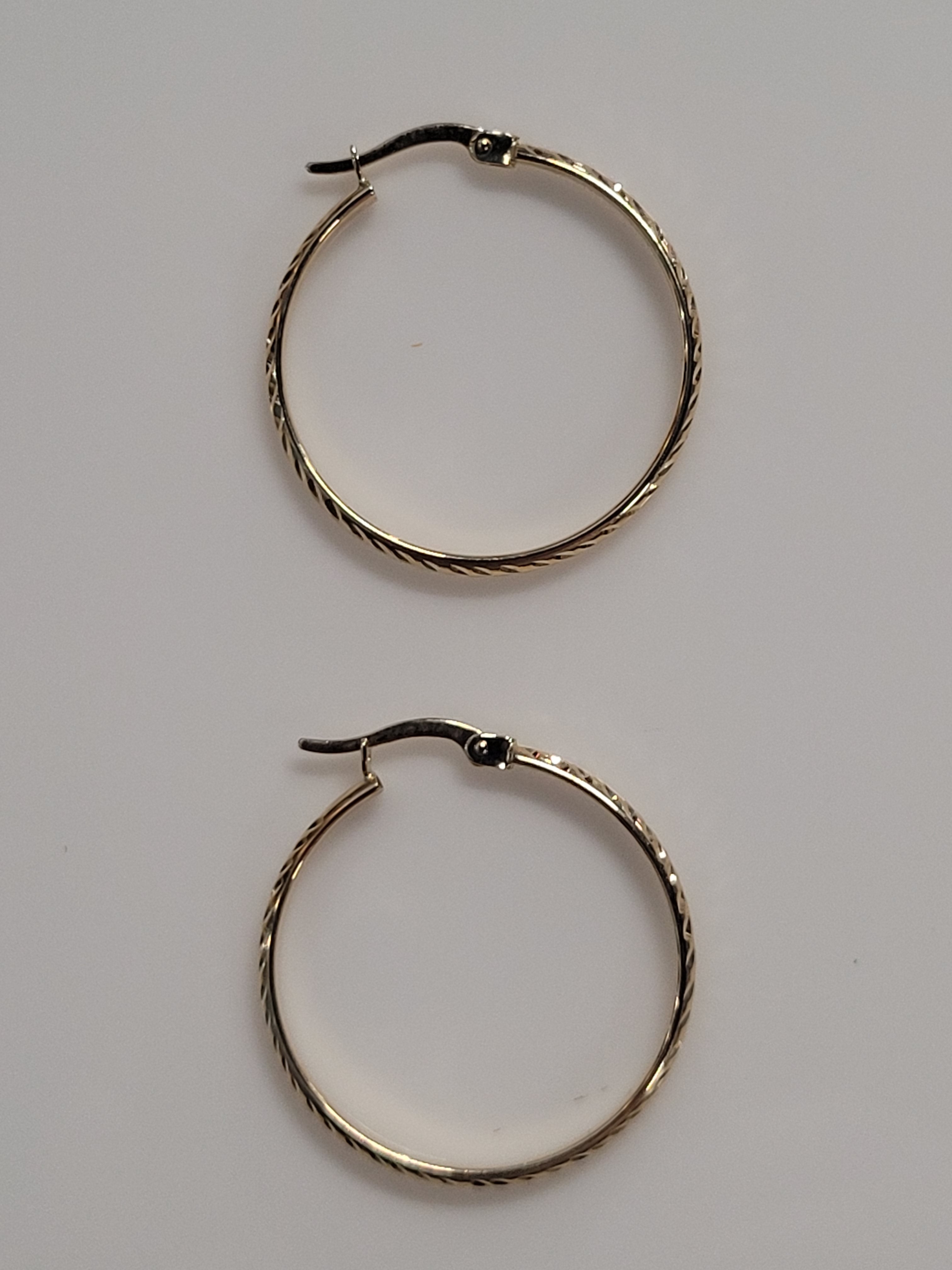 Yellow Gold Hoop Earrings 26mm