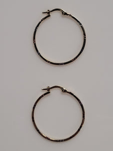 Gold Hoop Earrings Tri-colour 25mm