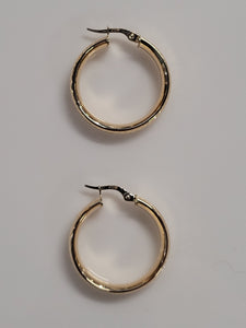 Yellow Gold Hoop Earrings 25mm