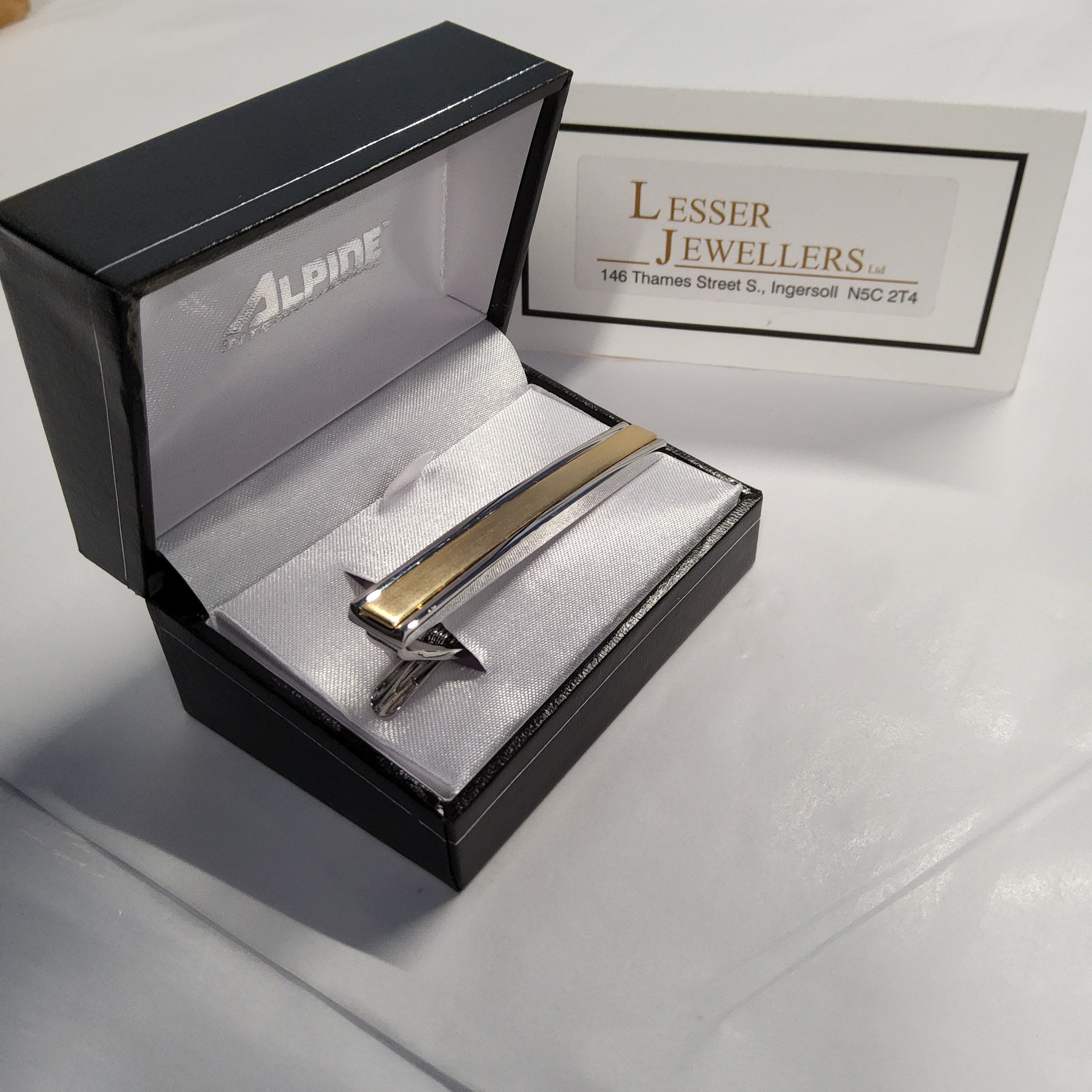 Tie Bar - Stainless Steel with Gold Plated Inlay
