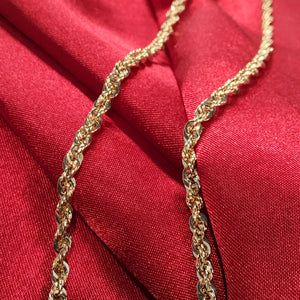 26" 10Kt Yellow Gold Rope Style Chain