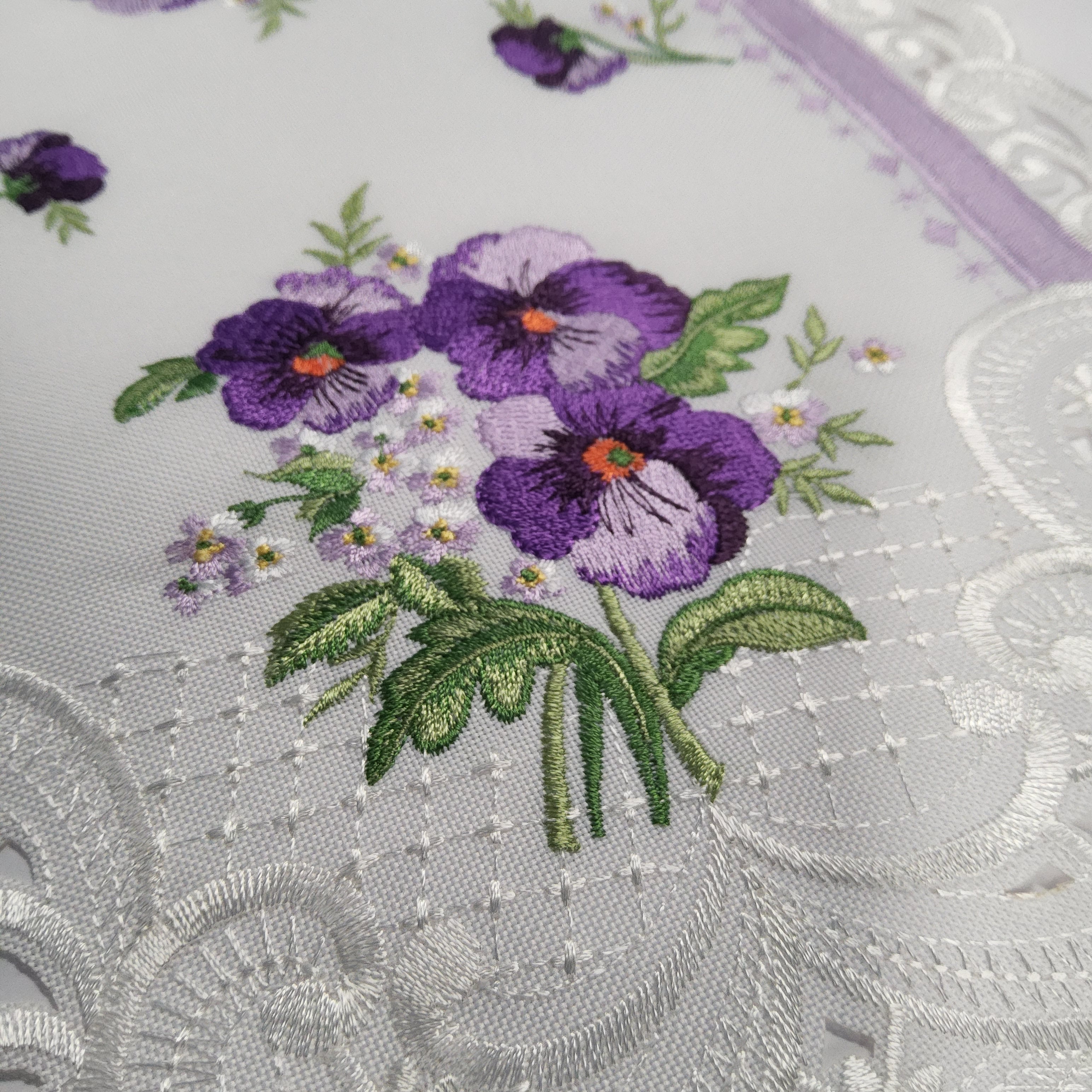 Table Runner - Purple Pansies - Assorted Sizes - A010