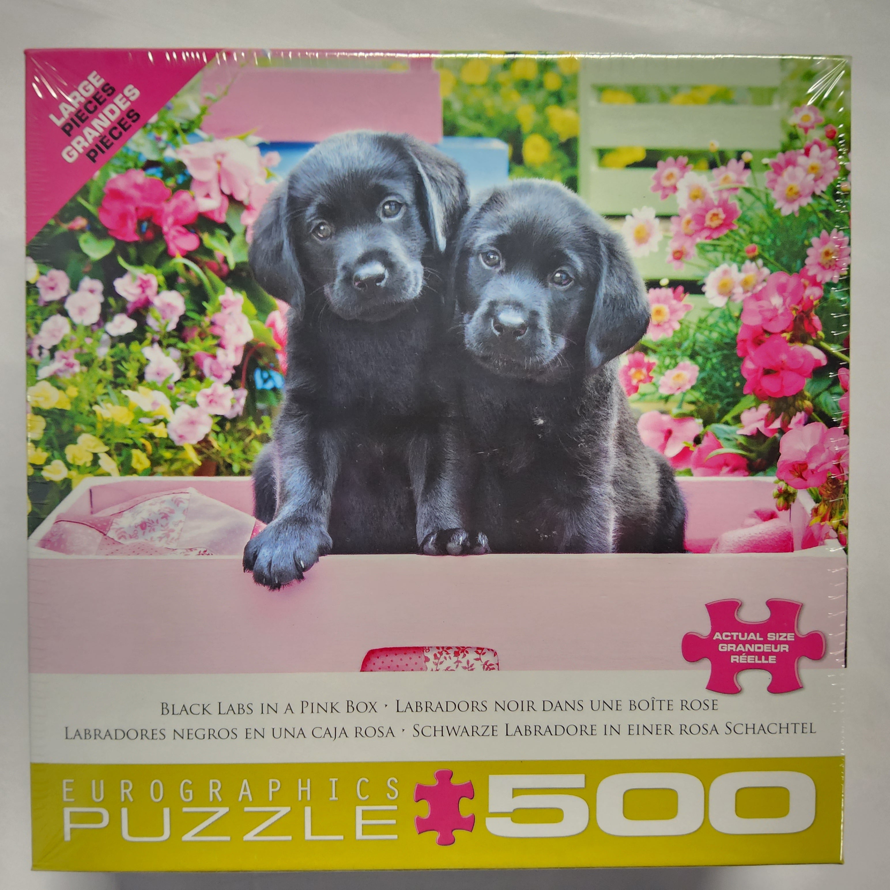 Eurographics Puzzle - Black Labs in a Pink Box - 500 Large pieces - 8500-5462