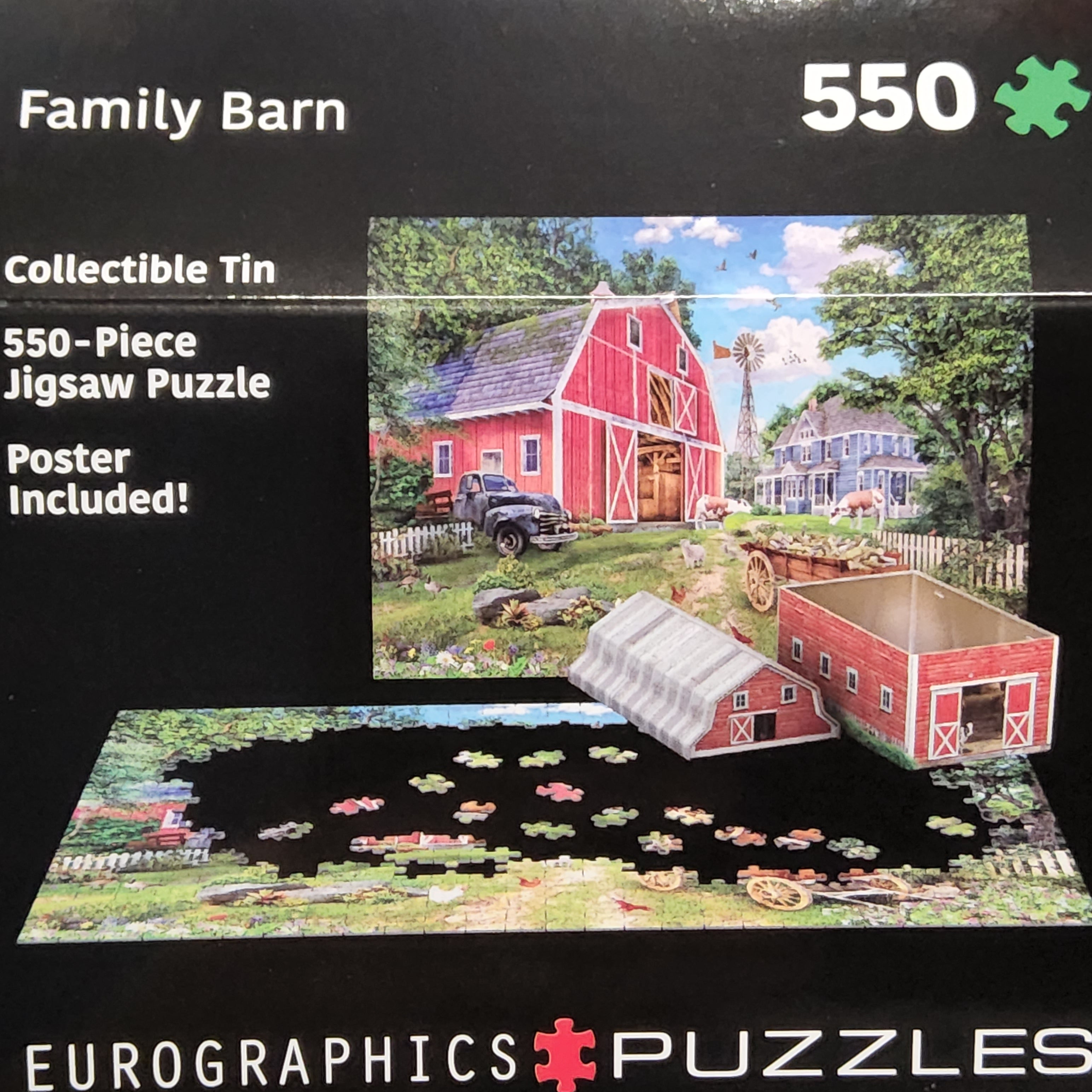 Eurographics Puzzle - Collectible Tin - Family Barn - 550 pieces - 8551-5601