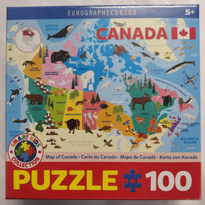 Eurographics Kids Puzzle - Map of Canada - 100 pieces - 6100-5784