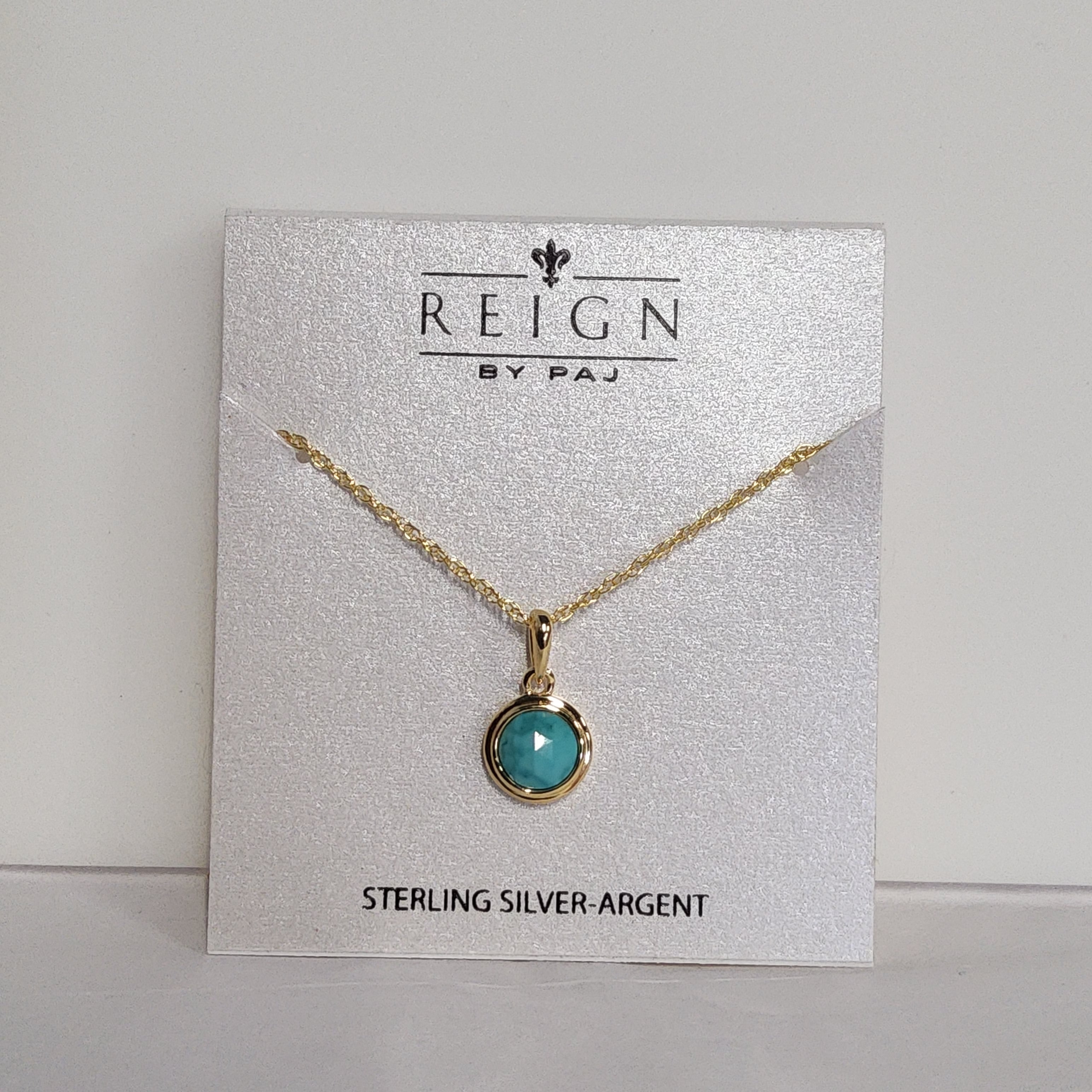 Reign S/SPendant - Turquoise - Gold-plated