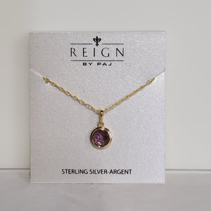 Reign S/SPendant - Amethyst - Gold-plated
