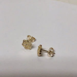 Gold Stud Earrings - Hearts - 297