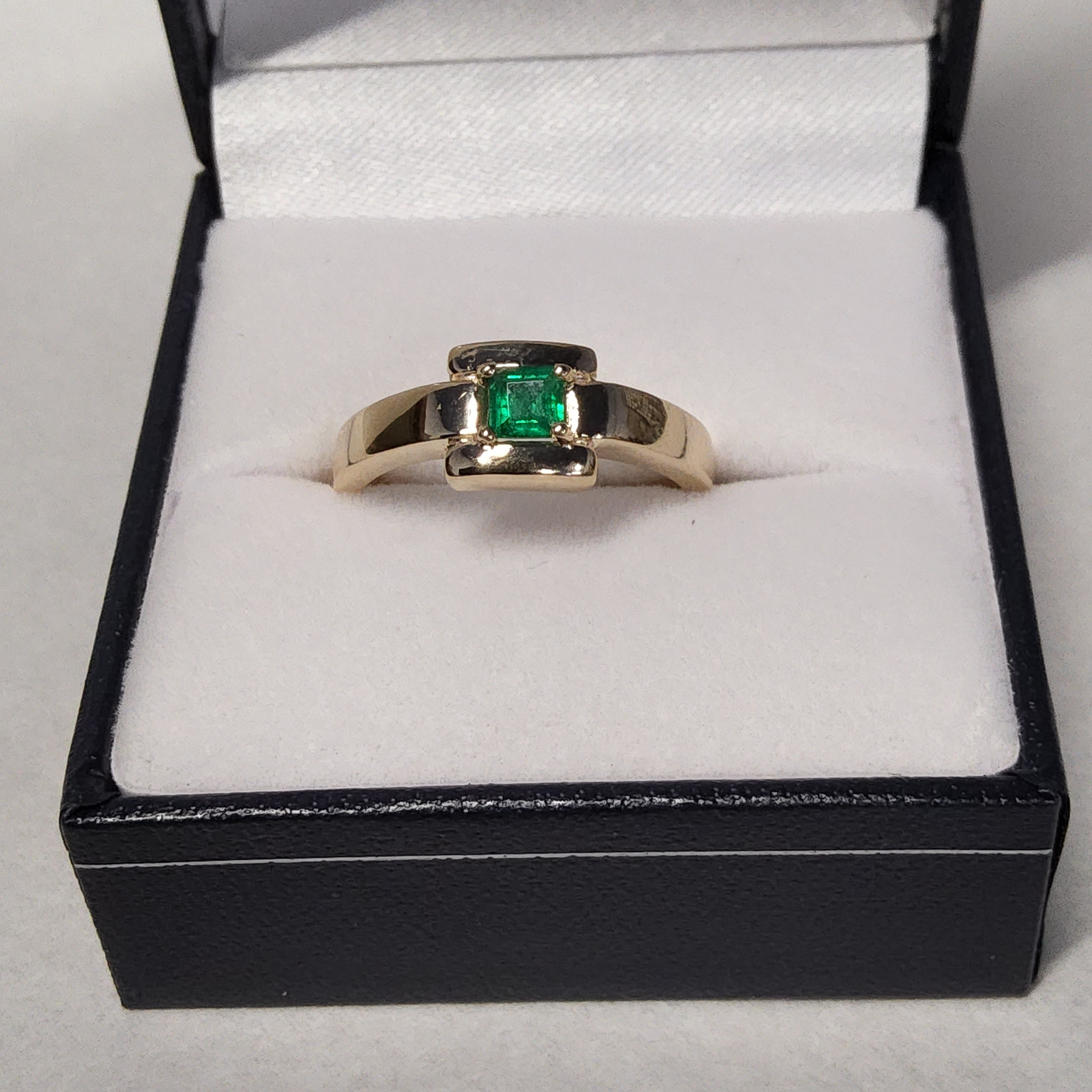 Square Cut Emerald Ring