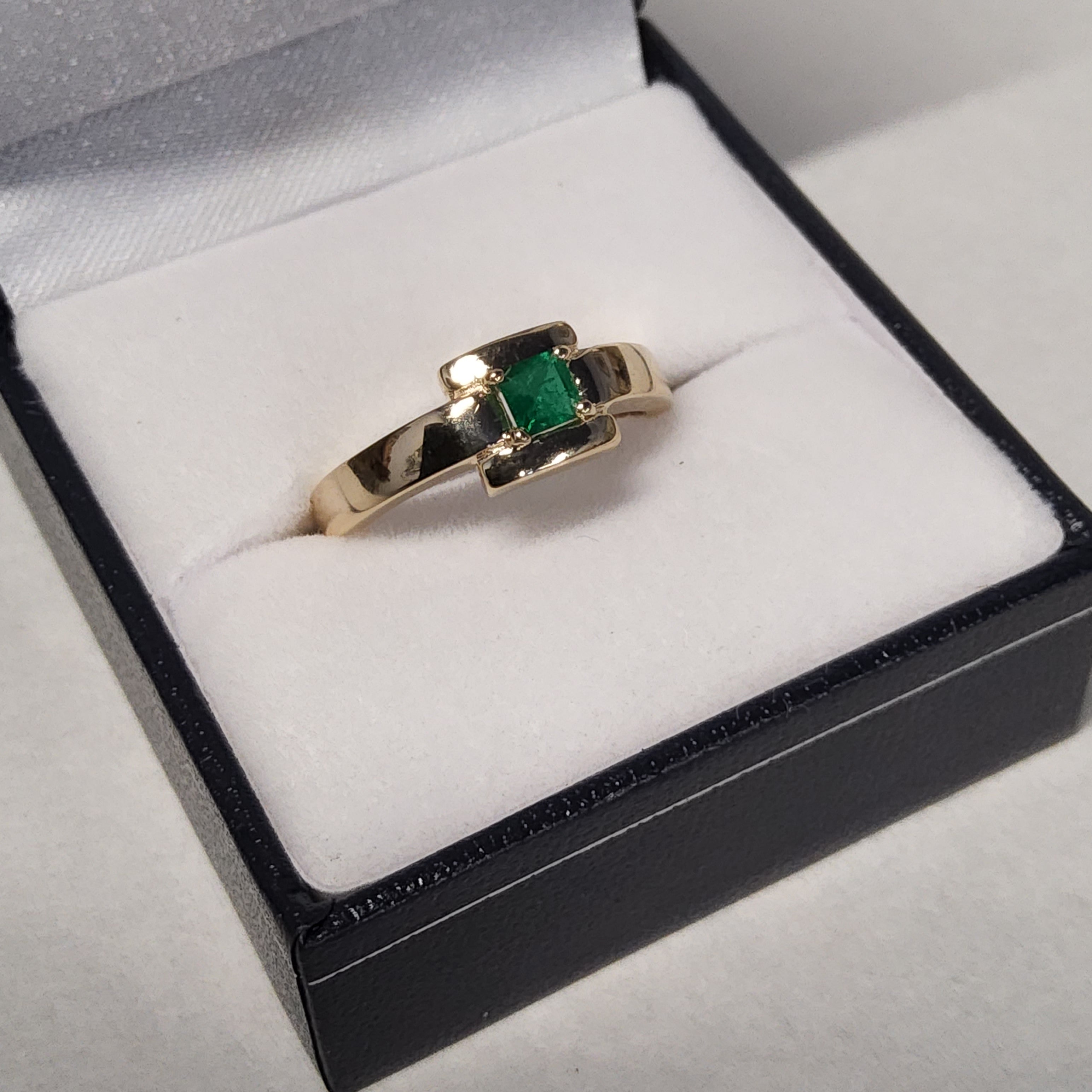 Square Cut Emerald Ring