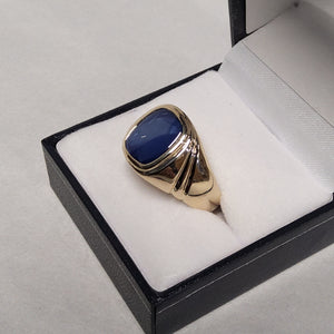 Mens Synthetic Star Sapphire Ring