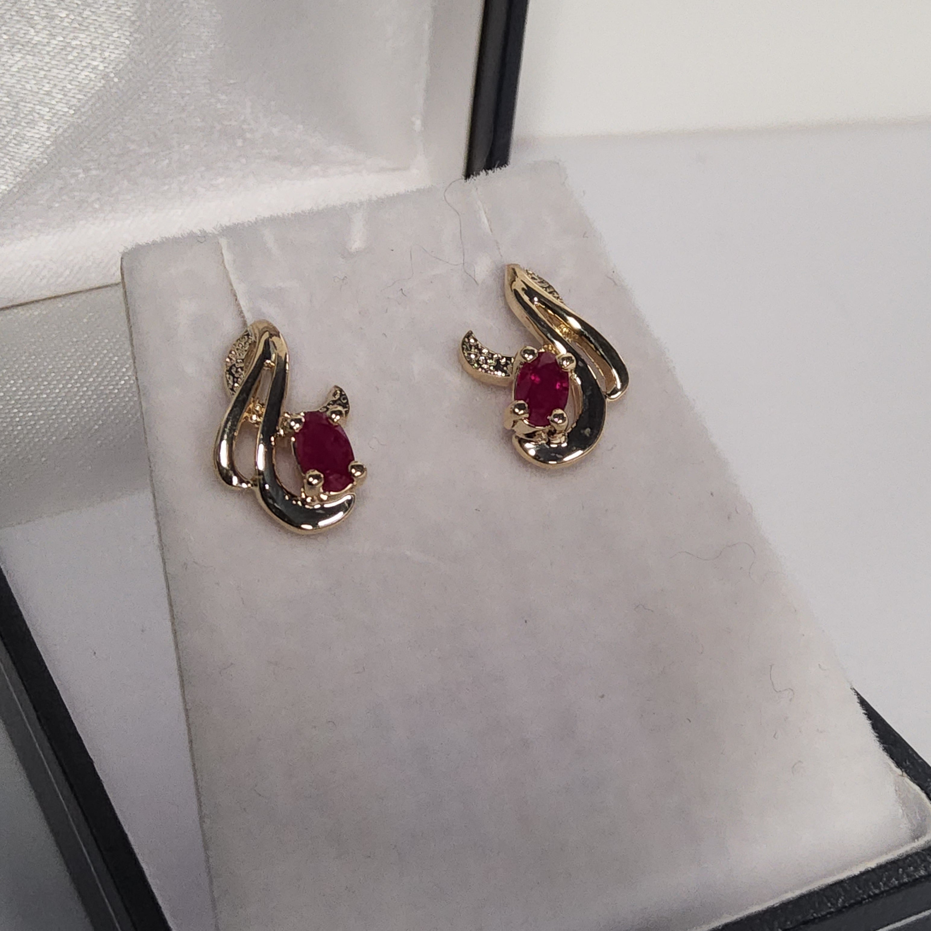 Oval Cut Ruby Earrings - P1914