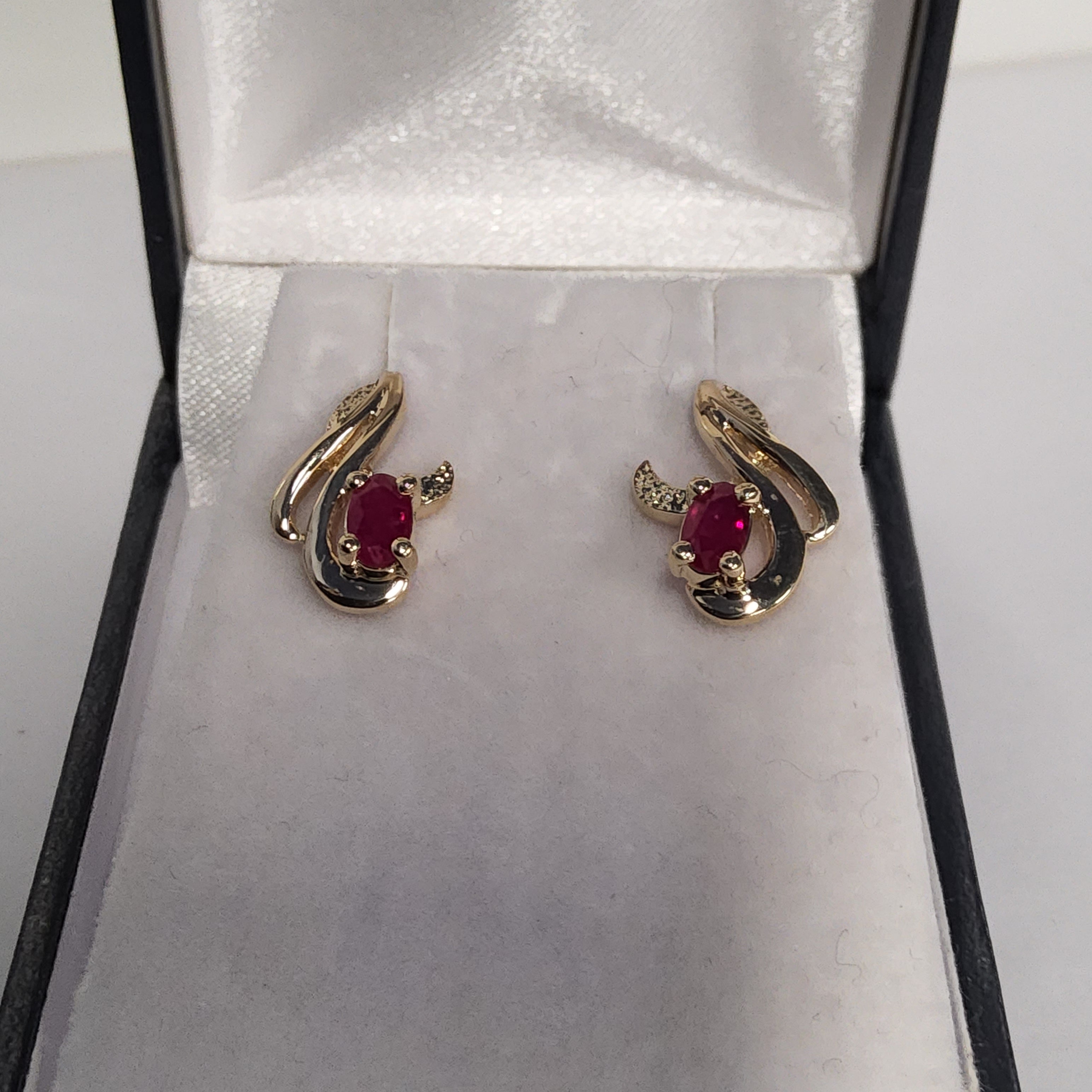 Oval Cut Ruby Earrings - P1914
