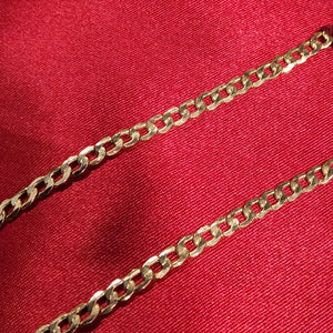 18" 14Kt Yellow Gold Curb Style Chain
