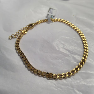 STEELX S/SAnklet - Curb chain - Gold-plated