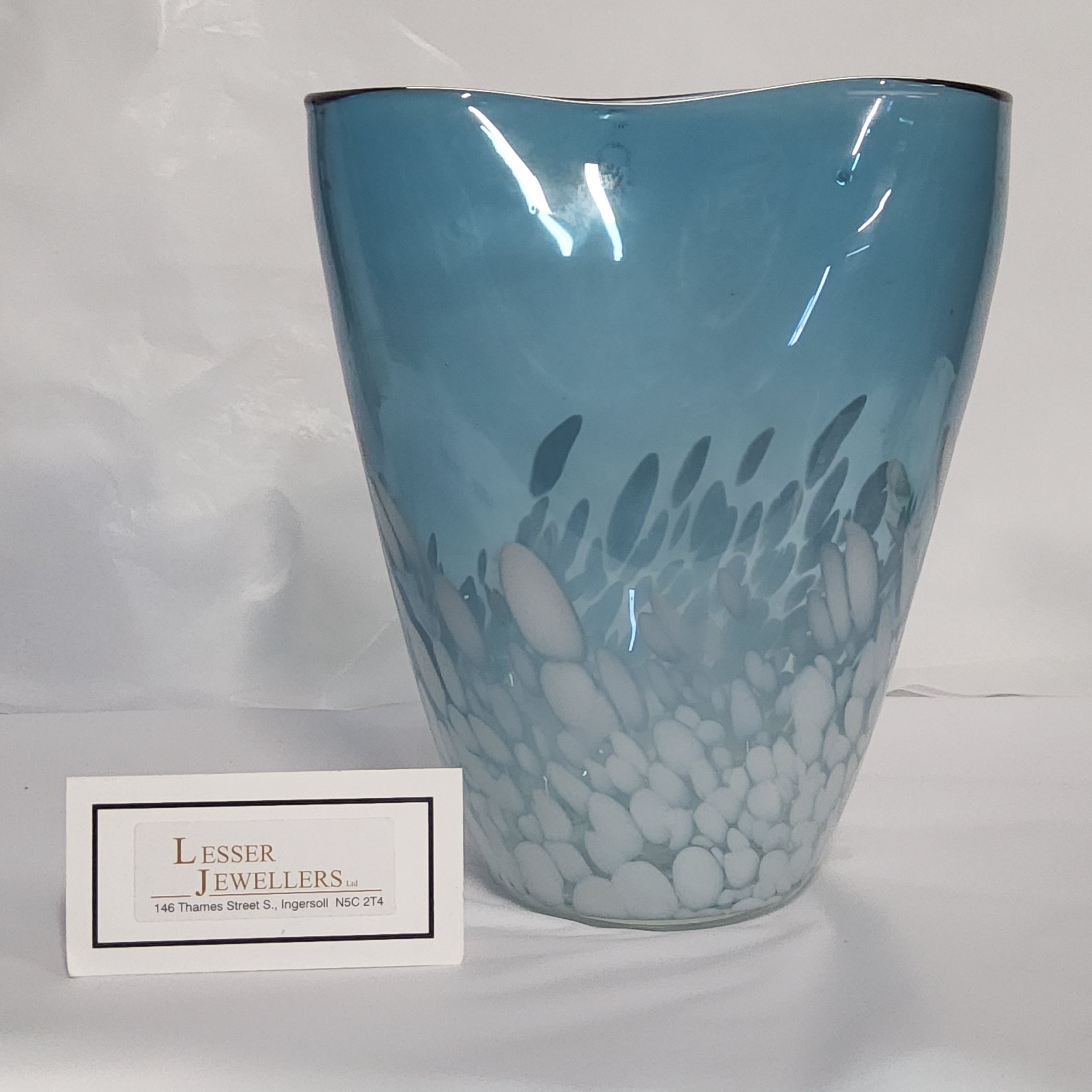 Glass Vase - Surf Wave - Blue