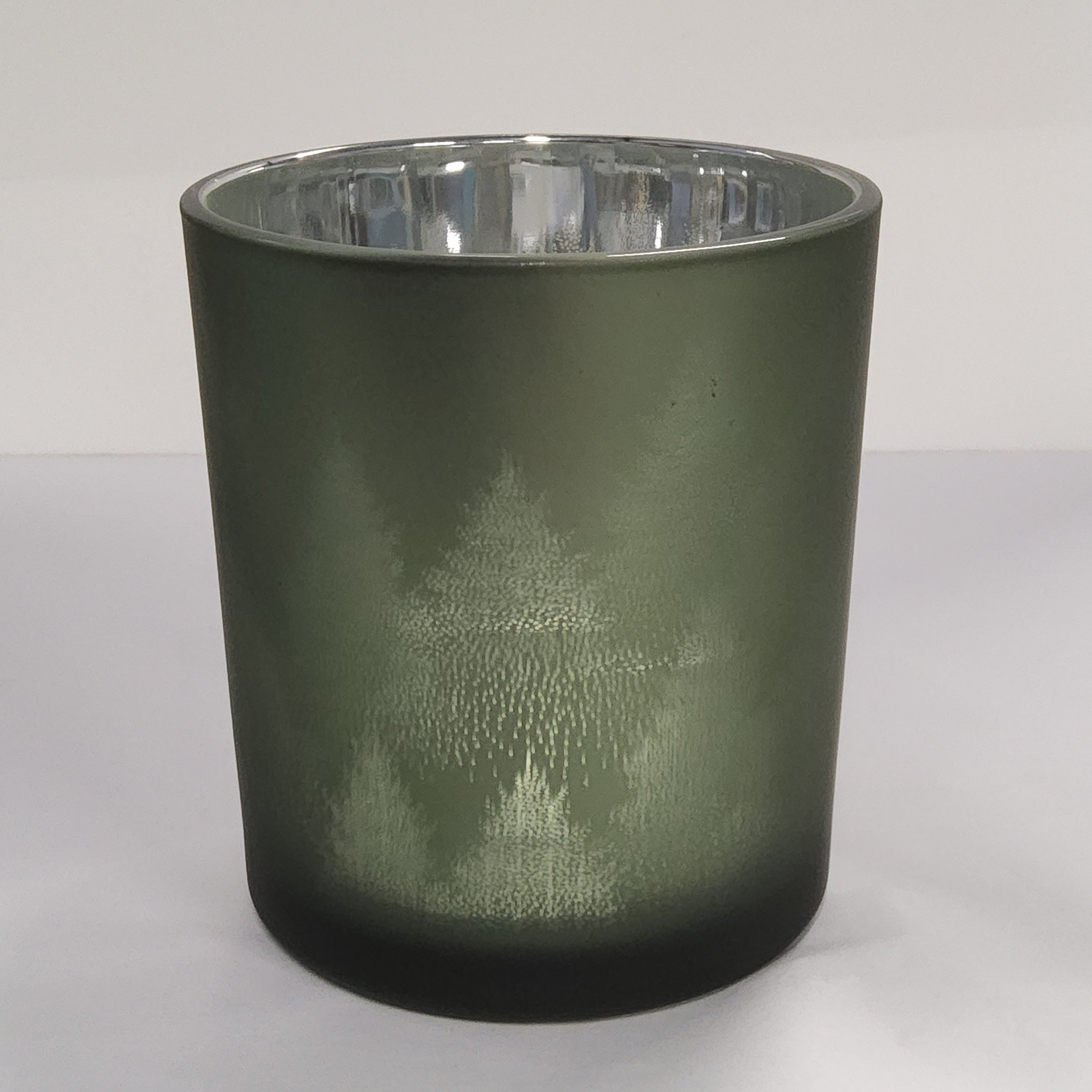 Glass Hurricane Vase - Evergreen Forest - 3x3"