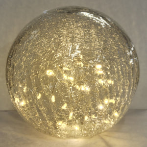 Crackle Glass Sphere - LED - 7.5" - 902753B