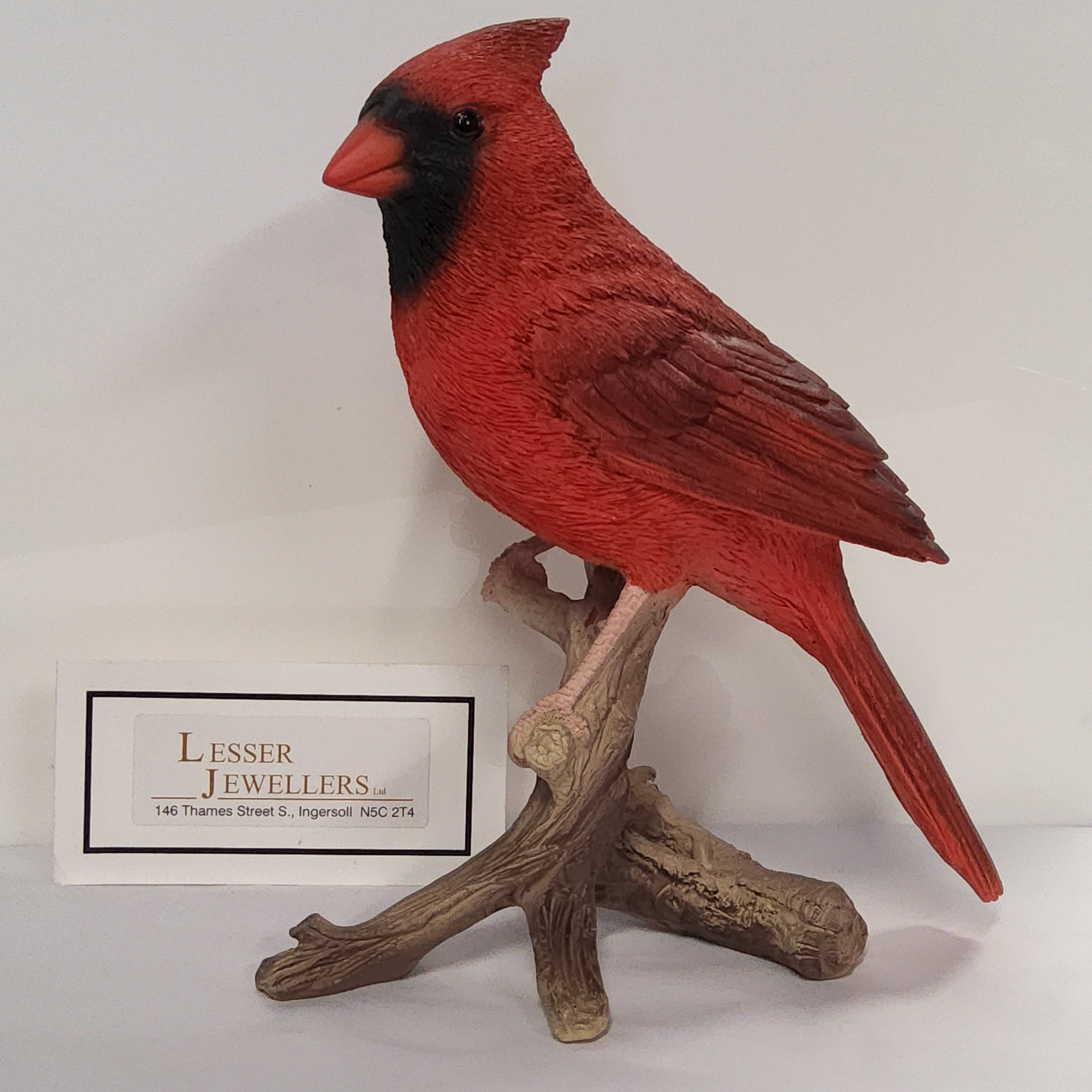 Bird Figurine - Cardinal on Branch 87758-B