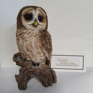 Bird Figurine - Tawny Owl on Branch 87767-D