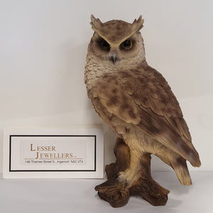 Bird Figurine - Screech Owl on Stump 87767-B